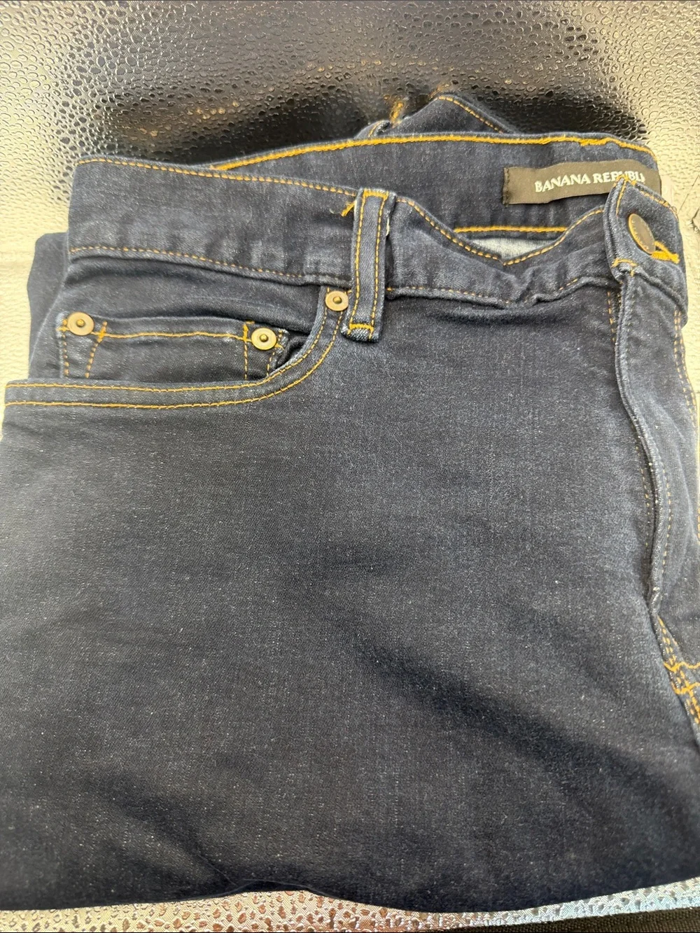 Banana Republic Women’s Navy Skinny Jeans with Gold Stitching